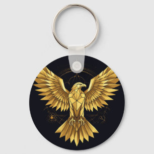 Goldener geometrischer Adler Schlüsselanhänger