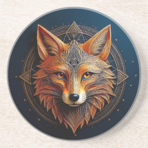 Goldener geometrischer Fuchs Getränkeuntersetzer