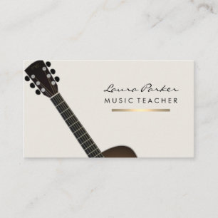 Goldener Gitarrenspieler Musiker-Musiklehrer Visitenkarte