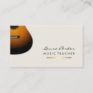 Goldener Gitarrenspieler Musiker-Musiklehrer Visitenkarte