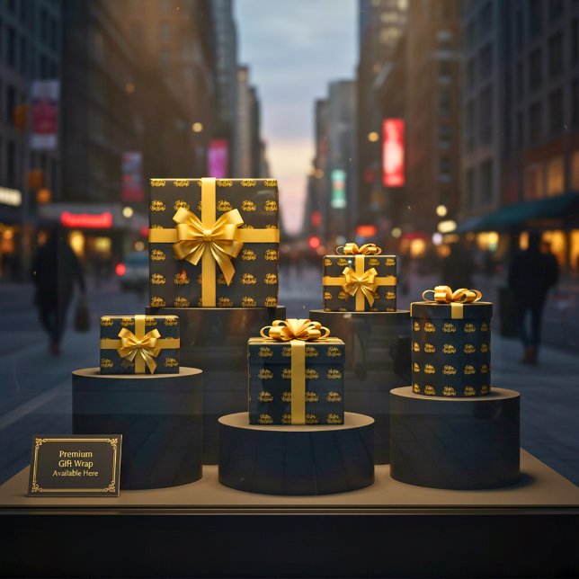 Goldener Glamour Geburtstagswrap Geschenkpapier (Golden Glamour Birthday Wrap)