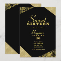Goldener Glamour Geometric Modern Chic Sweet 16 Pa