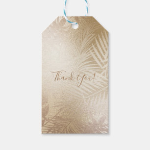 Goldener Glanz Botanische Tropische Palmbaumblätte Geschenkanhänger