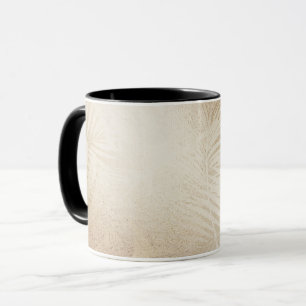 Goldener Glanz Botanische Tropische Palmbaumblätte Tasse