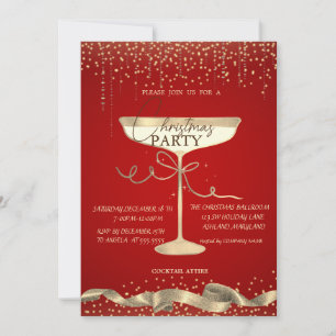 Goldener Glanz, Glas, Unternehmensrote Weihnachtsf Einladung