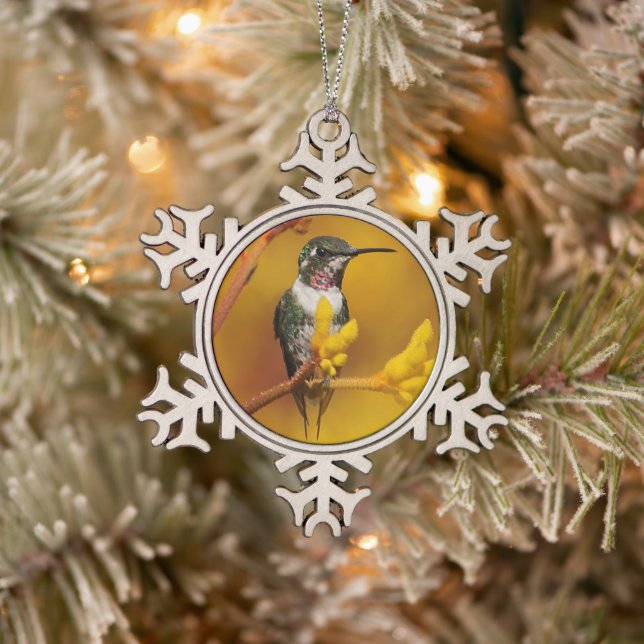 Goldener Glanz Schneeflocken Zinn-Ornament (Baum)