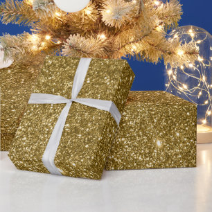 Goldener Glitter-Digitaldruck Geschenkpapier