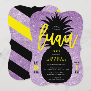 Goldener Glitzer Ananas Luau Geburtstagsparty Einl Einladung
