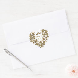 Goldener Glitzer Blühe Valentins Heart Sticker