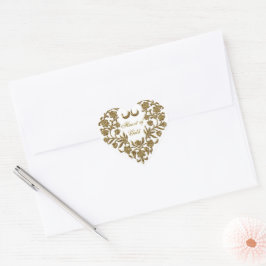 Goldener Glitzer Blühe Valentins Heart Sticker