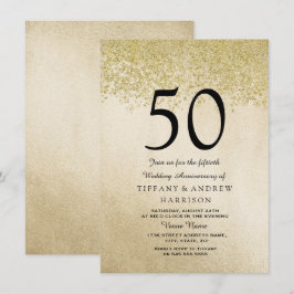 Goldener Glitzer - Einladung zum 50. Hochzeitstag