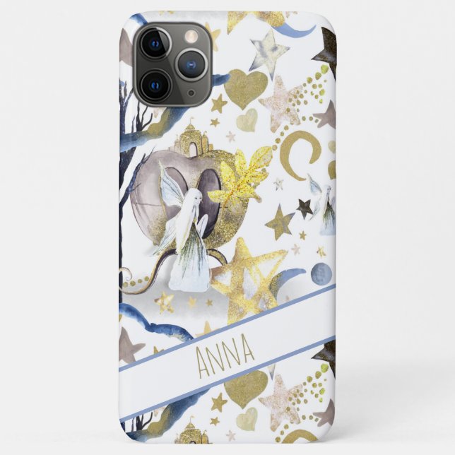 *~* Goldener Glitzer Fairly Moon Stars Burg Case-Mate iPhone Hülle (Rückseite)