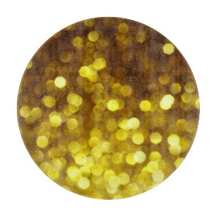Goldener Glitzer: Festliche Weihnachtsstruktur. Schneidebrett