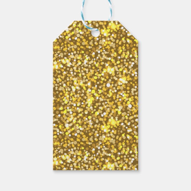 Goldener Glitzer Geschenkanhänger (Vorderseite)
