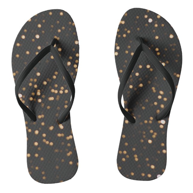 Goldener Glitzer Glitzern Flip Flops (Fußbett)
