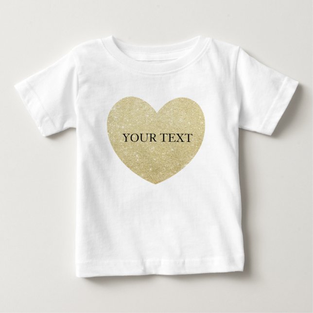 Goldener Glitzer Herzlich Willkommen Baby T-shirt (Vorderseite)