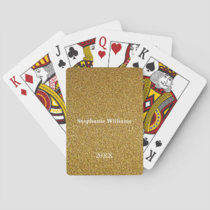 Goldener Glitzer Individuelle Name Jahr Niedlich M Spielkarten