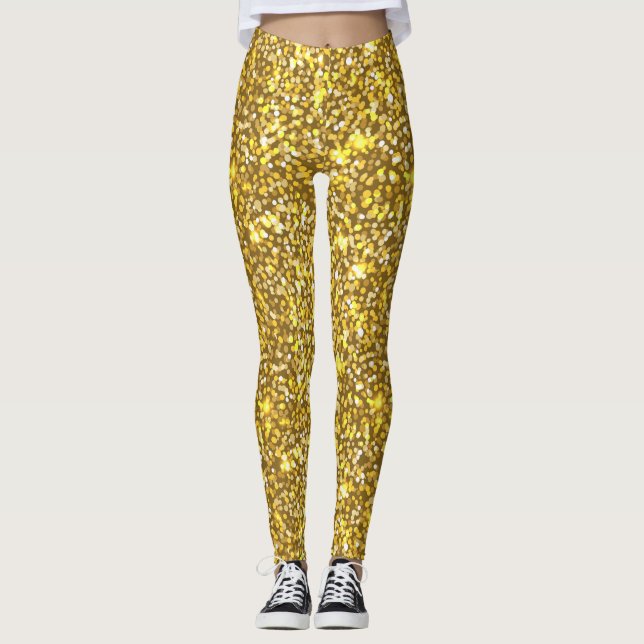 Goldener Glitzer Leggings (Vorderseite)