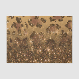Goldener Glitzer Leopard Print Seidenpapier