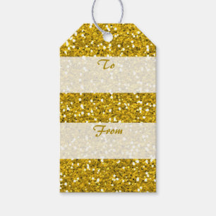 Goldener Glitzer nach frohen Weihnachten Geschenkanhänger