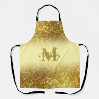 goldener Glitzer personalisiert Schürze