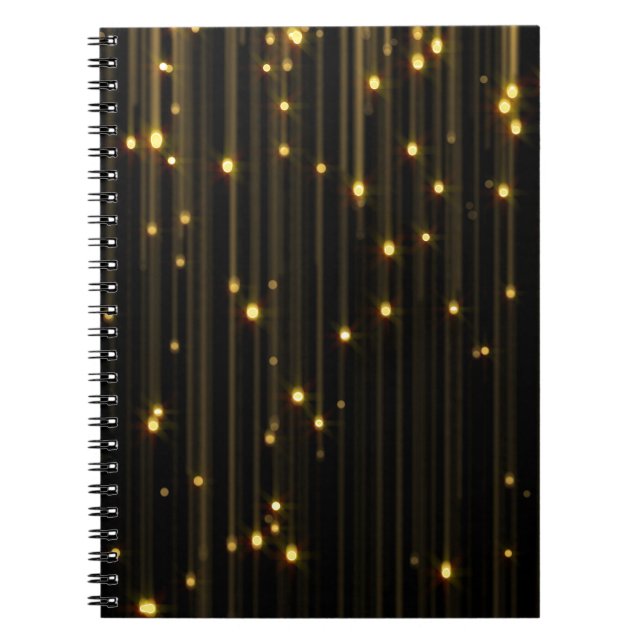 Goldener Glitzer Rain Light Vorhang Notizblock (Vorderseite)