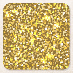 Goldener Glitzer Rechteckiger Pappuntersetzer