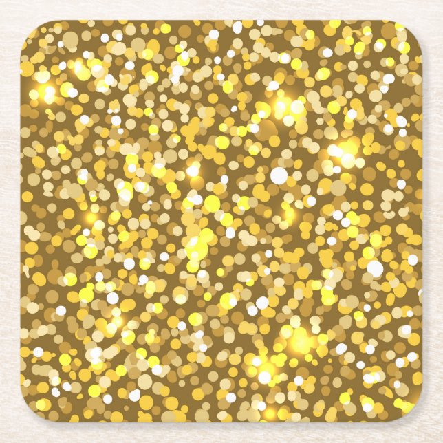 Goldener Glitzer Rechteckiger Pappuntersetzer (Vorderseite)