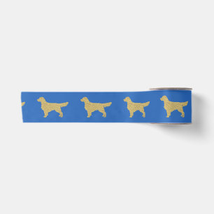 Goldener Glitzer Retriever grau Satinband