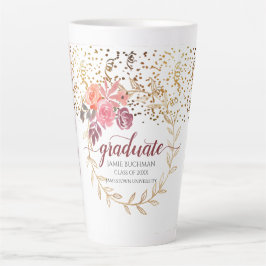 Goldener Glitzer Rosa Blush Marsala Bloral Graduat Milchtasse
