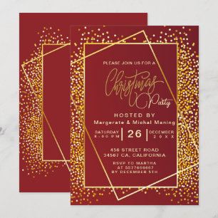 Goldener Glitzer Sparkle Lights Party Einladung