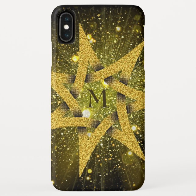 Goldener Glitzer Star Case-Mate iPhone Hülle (Rückseite)
