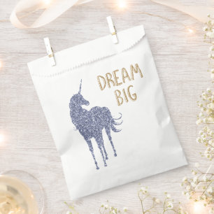 Goldener Glitzer Traumstrecke Big Unicorn Geschenktütchen