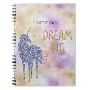 Goldener Glitzer Traumstrecke Big Unicorn Personal Notizblock