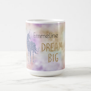 Goldener Glitzer Traumstrecke Big Unicorn Personal Verwandlungstasse