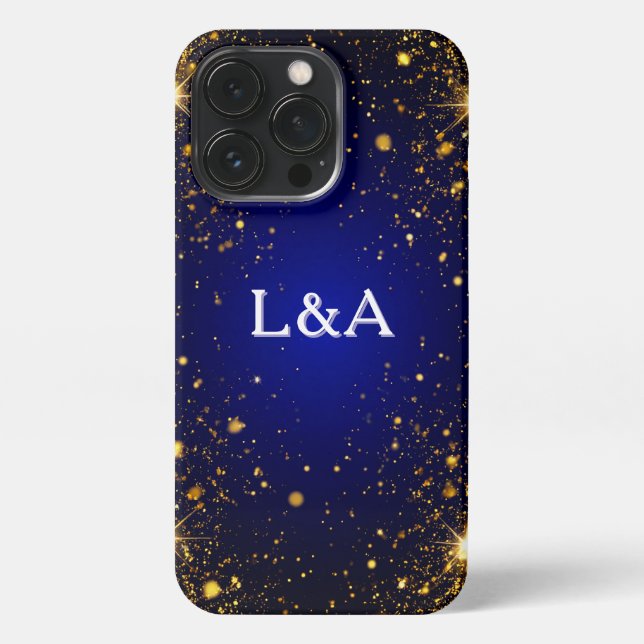 Goldener Glitzer und Glitzern iPhone 13 Pro Hülle (Rückseite)