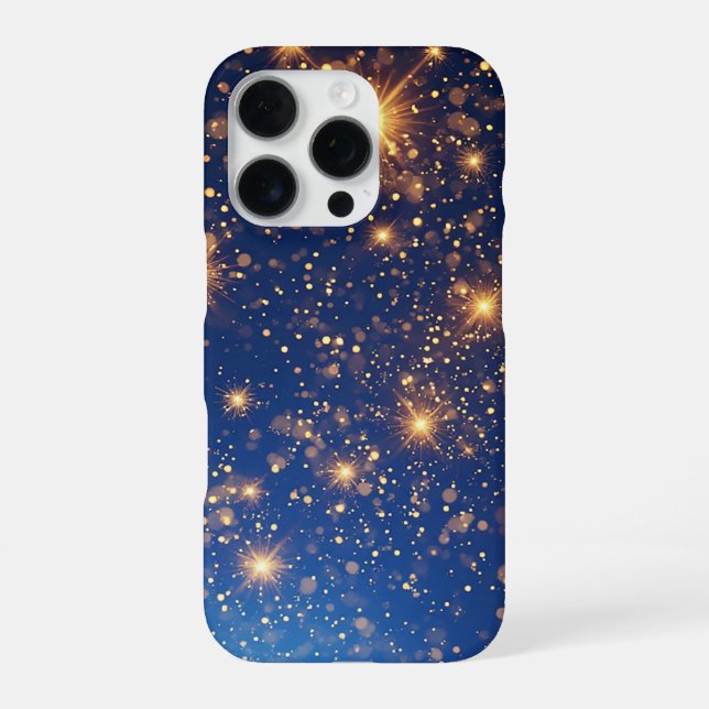Goldener Glitzer und Glitzern iPhone 16 Pro Hülle (Rückseite)