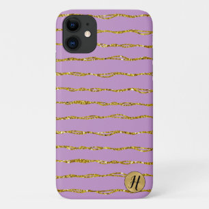 Goldener Glitzer und Lila Telefongehäuse Case-Mate iPhone Hülle