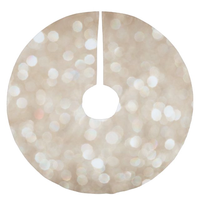 Goldener Glitzer, verschwommenes Weihnachtsgebäck. Polyester Weihnachtsbaumdecke (Vorderseite)