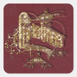 Goldener Glitzer Weihnachten - Sticker