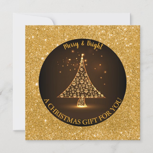 Goldener Glitzer Weihnachtsbaum (Vorderseite)