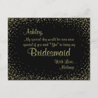 Goldener Glitzer - Werden Sie meine Bridesmaid sei
