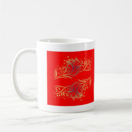 Goldener Glitzer Wirbel Doodle Elemente Romantisch Kaffeetasse
