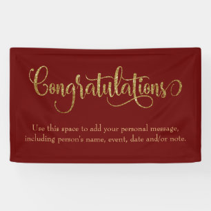 Goldener Glitzer wirbeln Gratulation Burgund Rot Banner