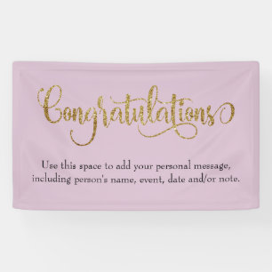 Goldener Glitzer wirbeln Gratulation Mauve Pink Banner