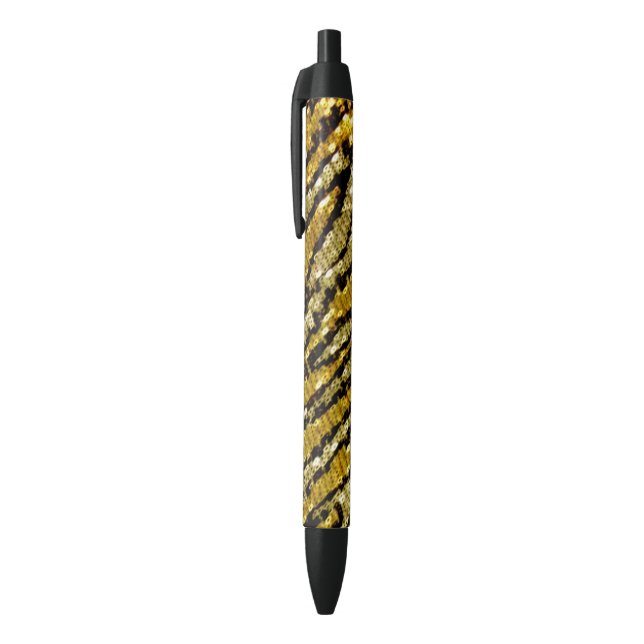 Goldener Glitzernzebra-Druck Kugelschreiber (Oberseite (Vertikal))
