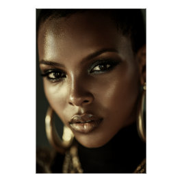 Goldener Glow Melanin Fierces Portrait Poster
