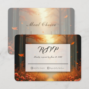 Goldener Glut Herbstwald Spaziergang RSVP Karte