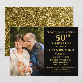 Goldener Goldener Glitzer zum 50. Jubiläum Einladung