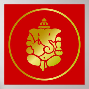Goldener Gott Ganesha Poster